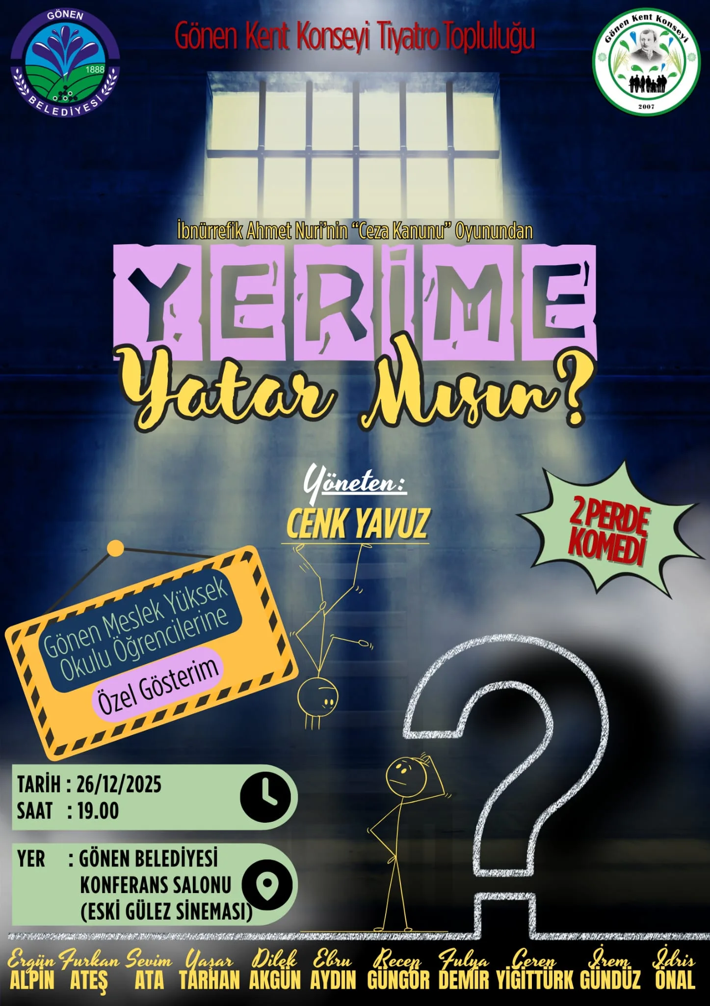 Tiyatro Topluluğumuz Gönen MYO Öğrencileri İçin Sahnede!